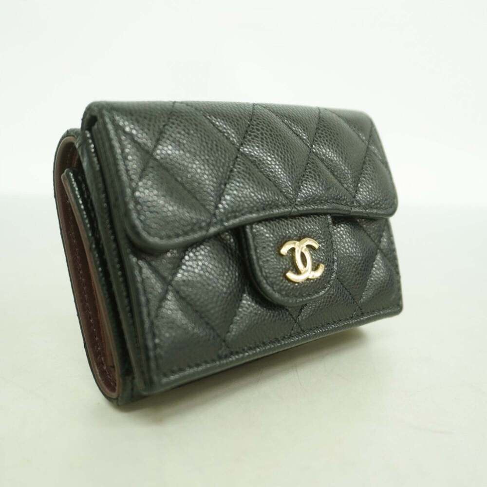 CHANEL Authentic Black Caviar Leather Wallet - Picture 2 of 8